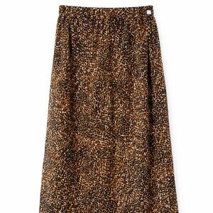 NWT Old Navy Leopard Print Maxi Skirt Tall XXL Brown Black Elastic Waist